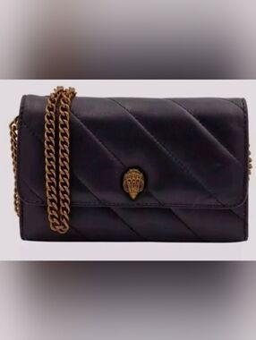 Kurt Geiger London Soho Black Leather Wallet On A Chain